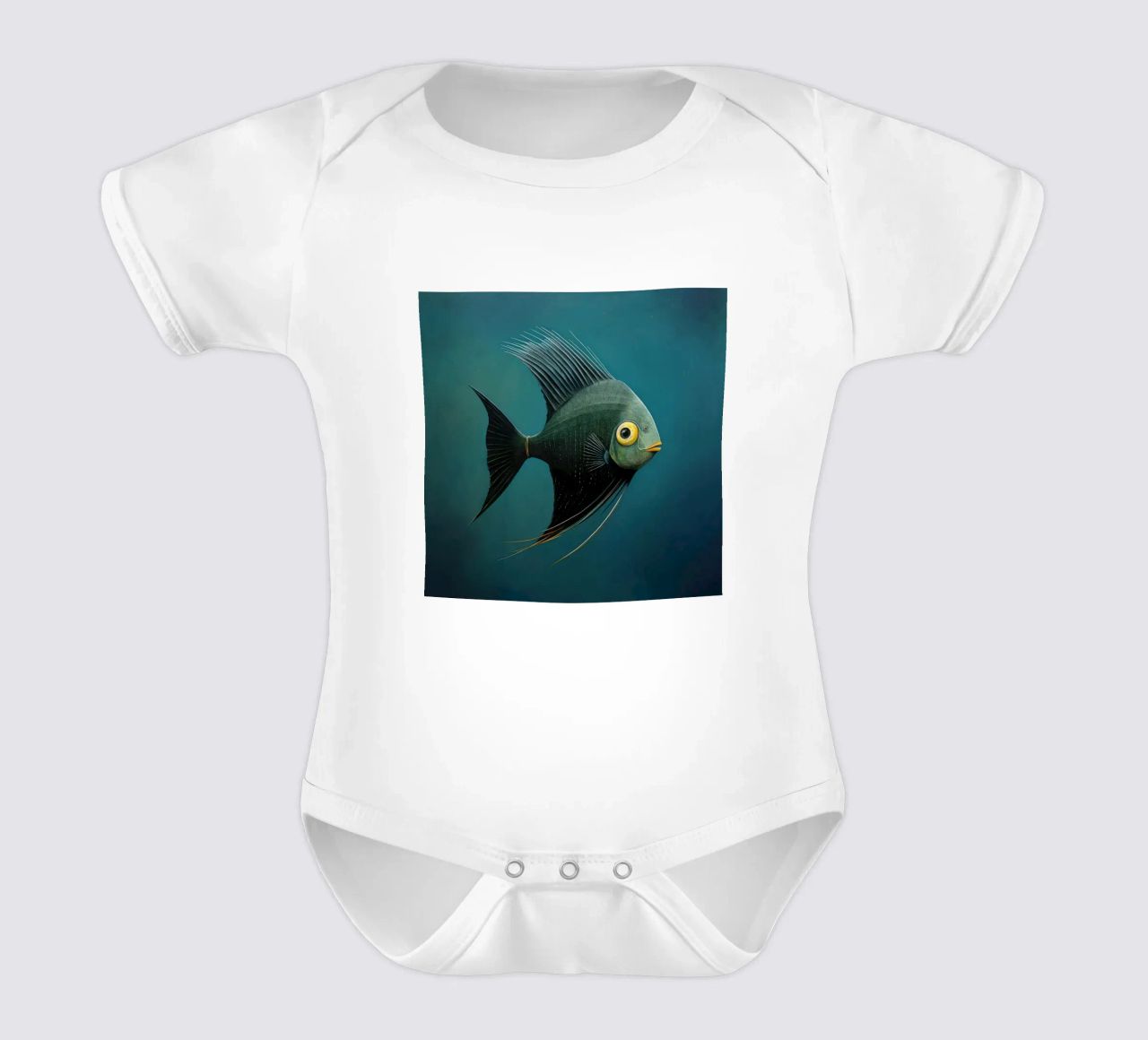 Minimal-Kaiserfisch 3 Kurzarm Babybody von Minimal Animal Art