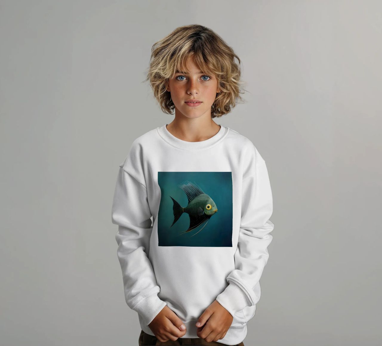 Pesce angelo minimo 3 felpa bambino da Minimal Animal Art