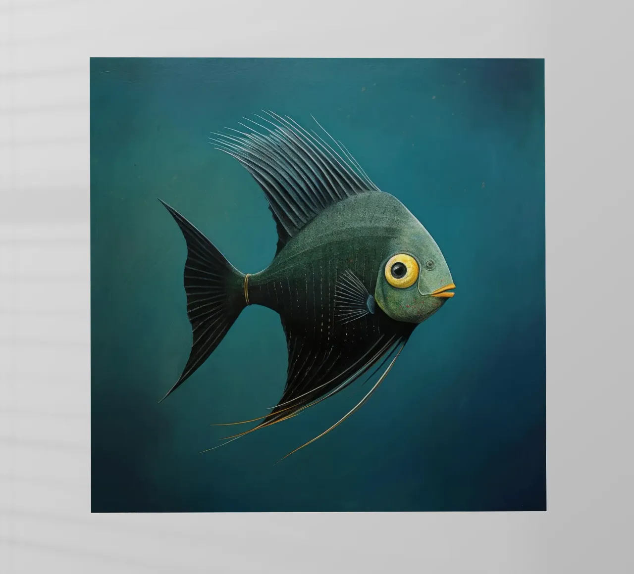 Pez ángel mínimo 3 lámina retroiluminada de Minimal Animal Art