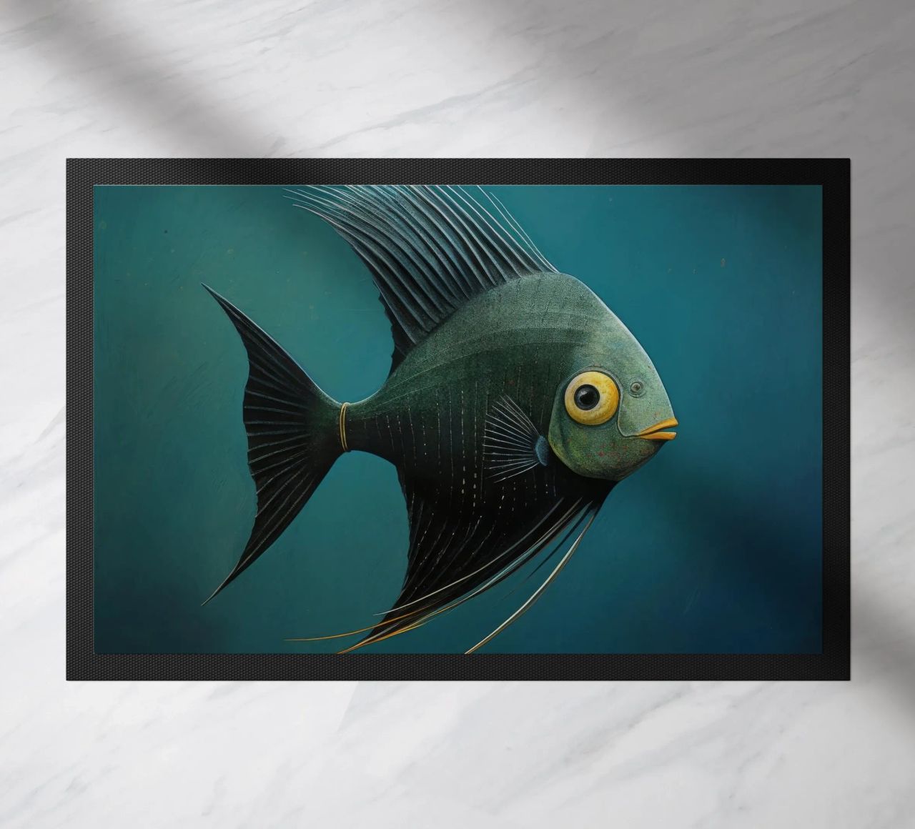 Minimal-Kaiserfisch 3 Fußmatte von Minimal Animal Art