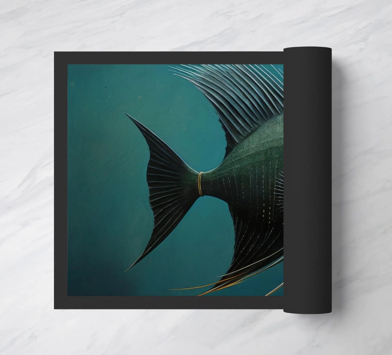 Minimal-Kaiserfisch 3 Fußmatte von Minimal Animal Art