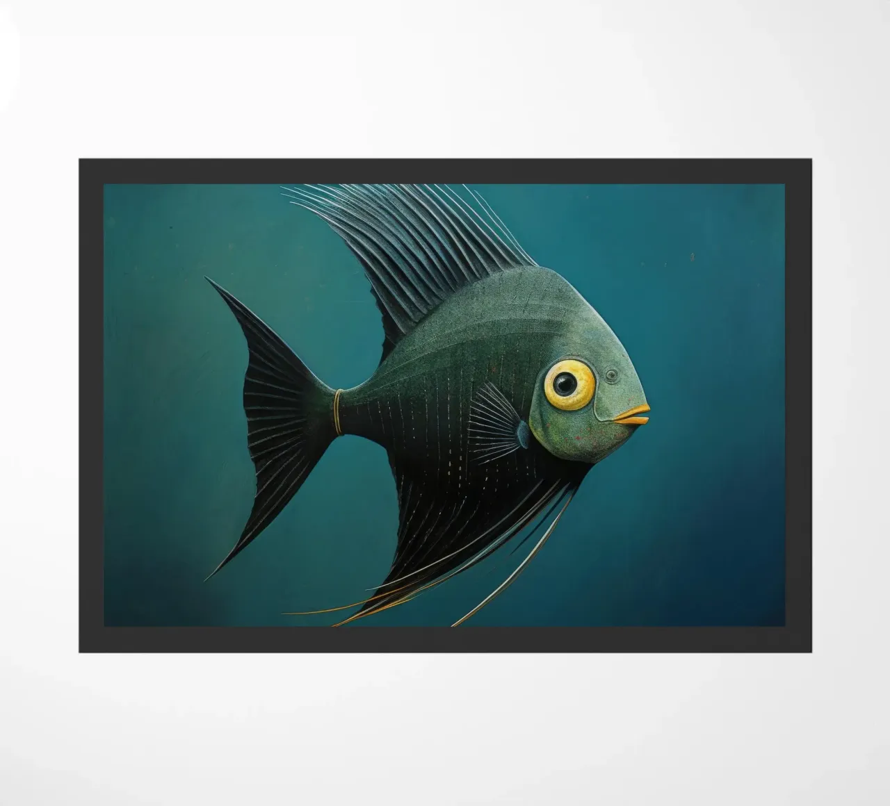 Minimalistische maanvis 3 deurmat van Minimal Animal Art