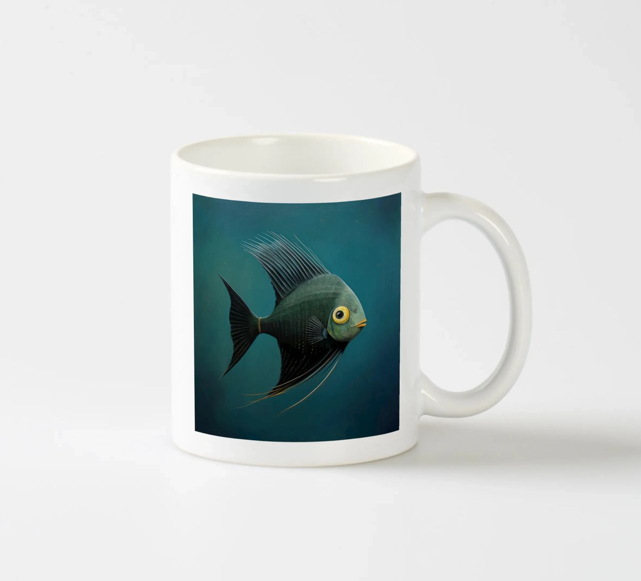 Minimal-Kaiserfisch 3 Keramik Tasse von Minimal Animal Art