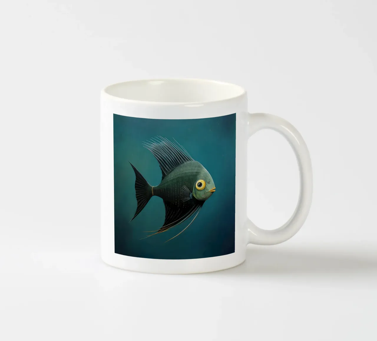 Minimalistische maanvis 3 keramische mok van Minimal Animal Art