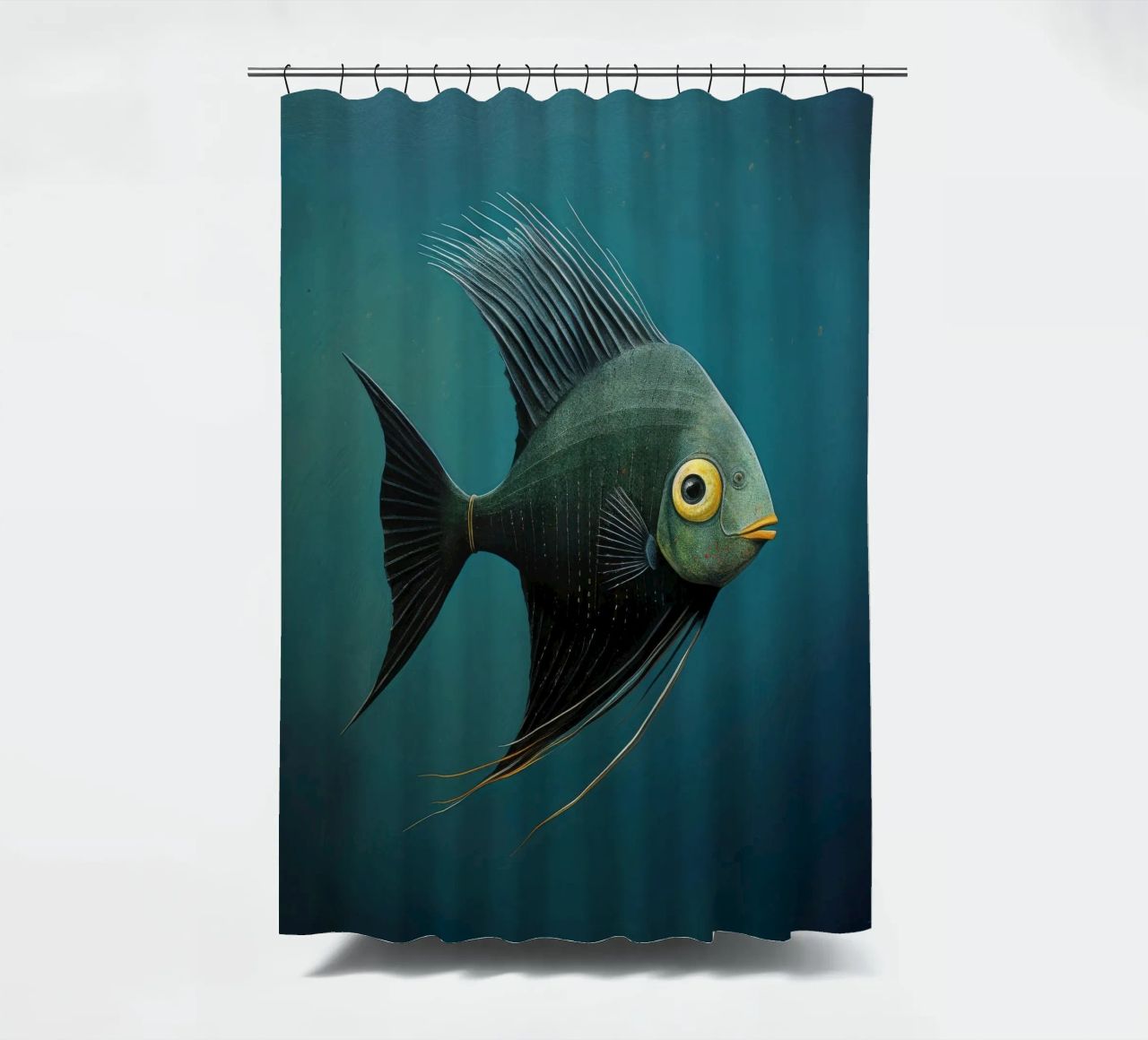 Minimal-Kaiserfisch 3 Duschvorhang von Minimal Animal Art