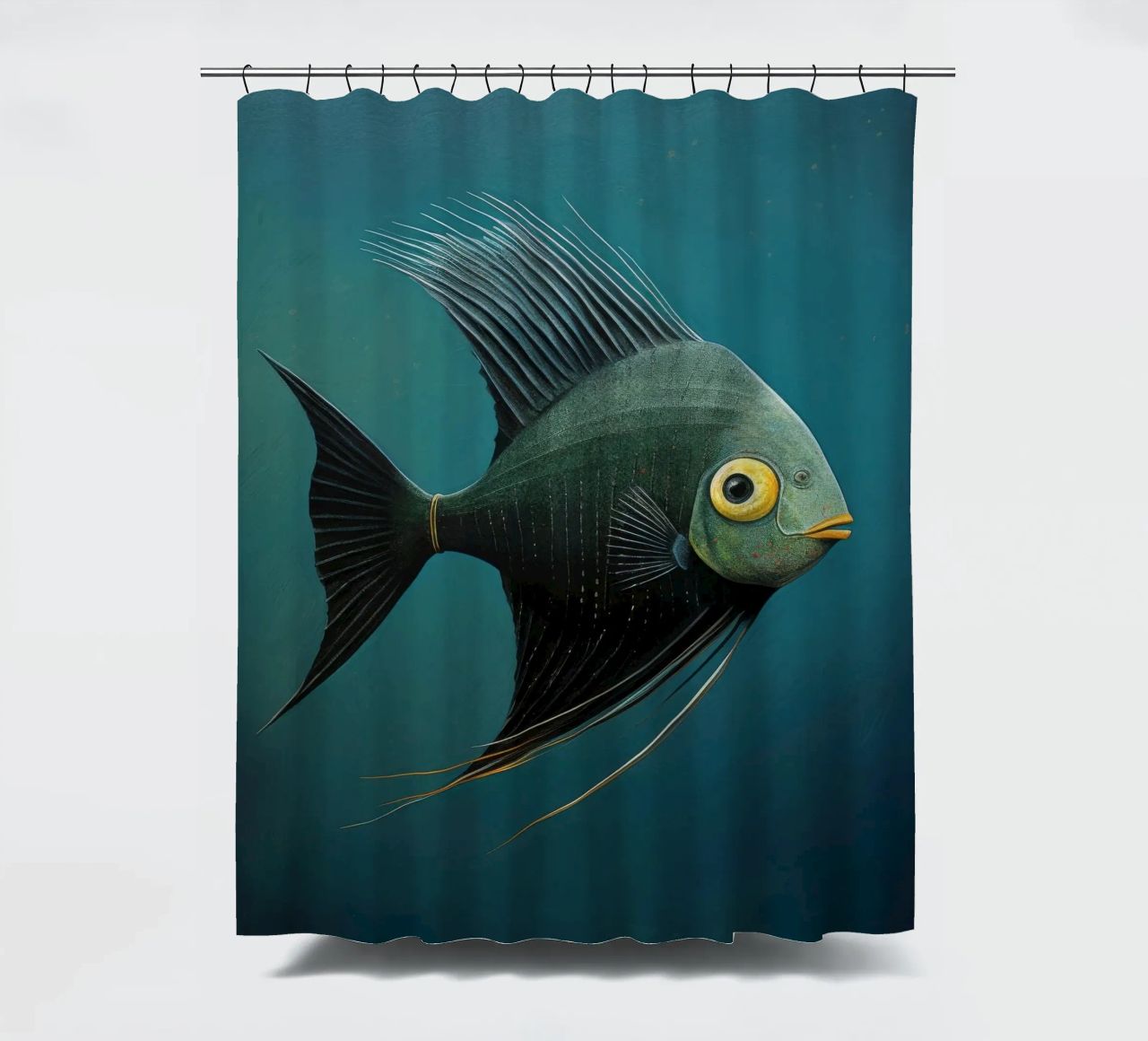 Minimal-Kaiserfisch 3 Duschvorhang von Minimal Animal Art