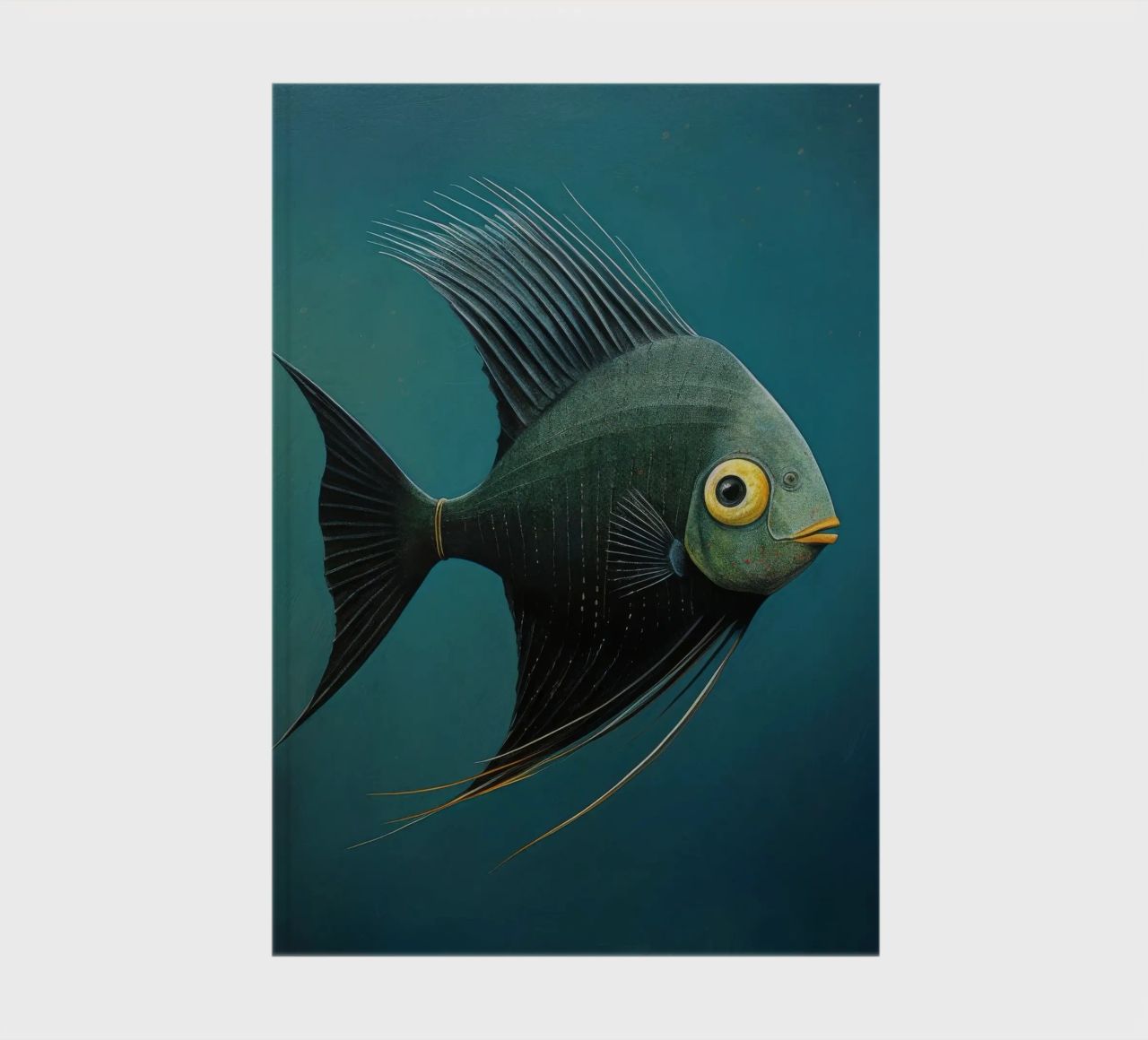 Minimal Angelfish 3 notebook by Minimal Animal Art