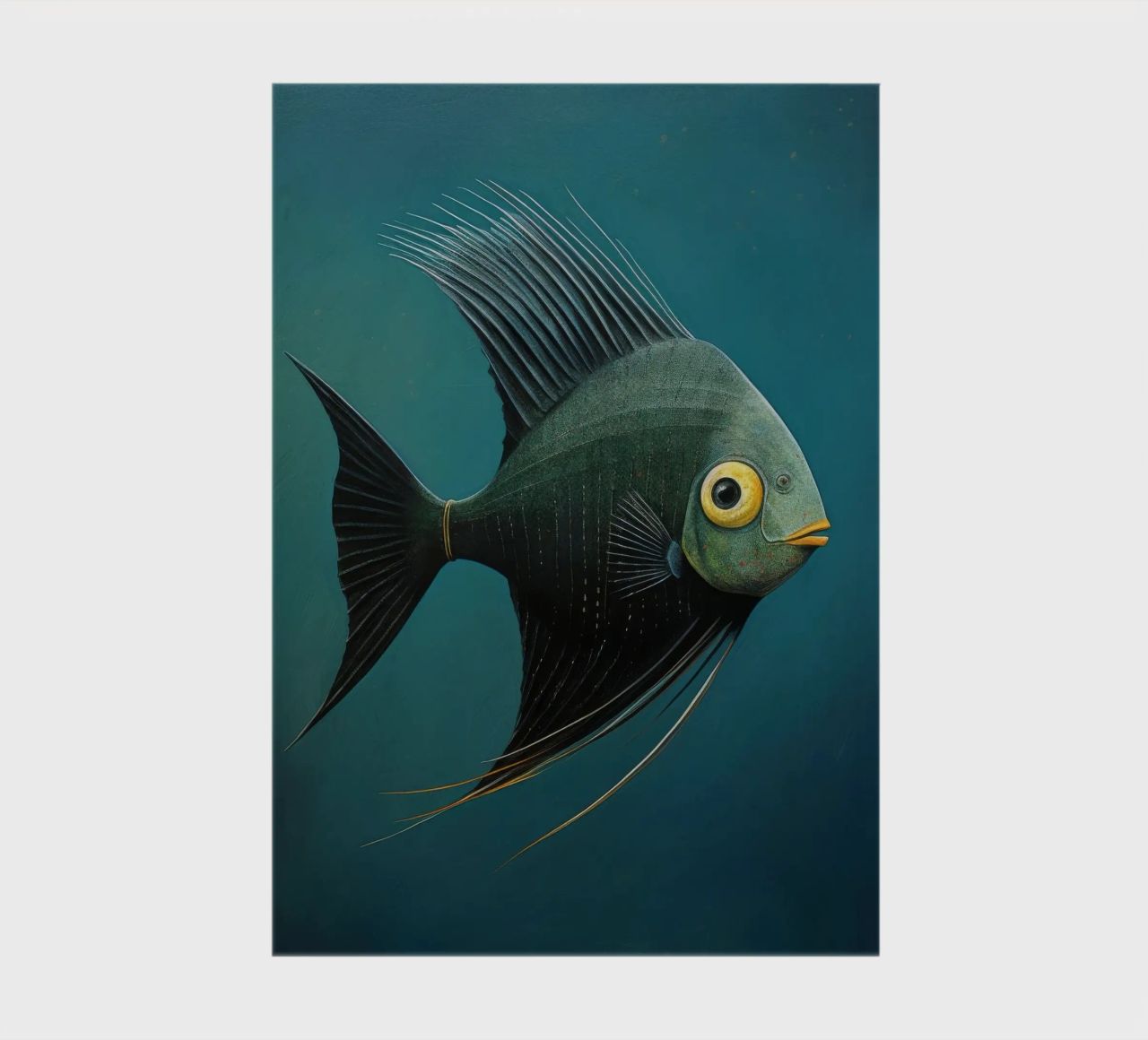 Minimal Angelfish 3 notebook by Minimal Animal Art