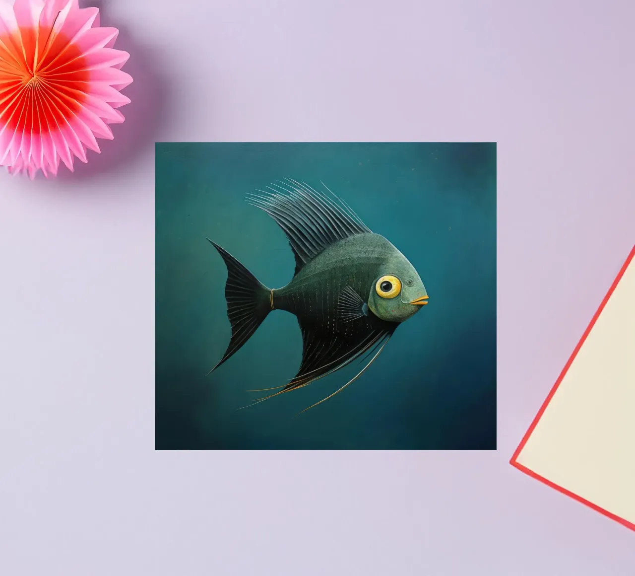 Pesce angelo minimo 3 adesivo da Minimal Animal Art
