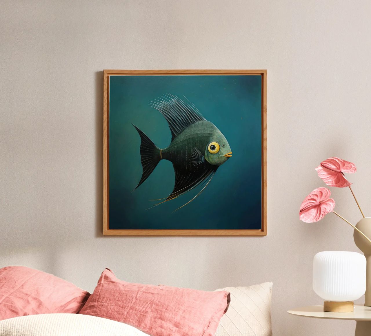 Minimal-Kaiserfisch 3 Alu-Dibond von Minimal Animal Art