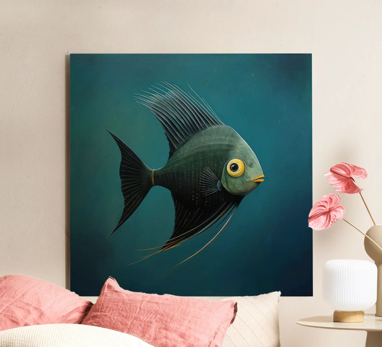 Minimal-Kaiserfisch 3 Alu-Dibond von Minimal Animal Art