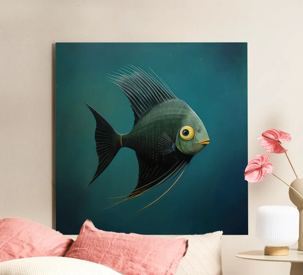 Pesce angelo minimo 3 alluminio dibond da Minimal Animal Art