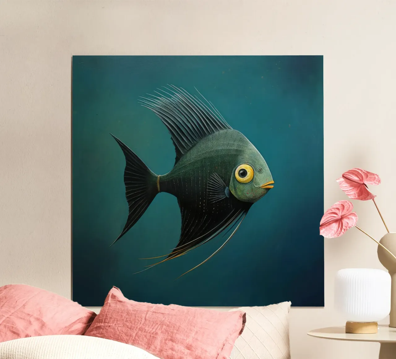 Minimal Angelfish poster da Minimal Animal Art