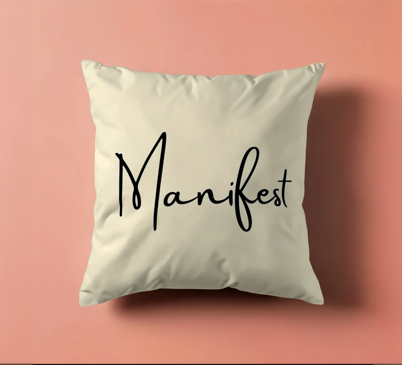 Manifest | Handwritten Typography Print Kissen von PrintCessStudio