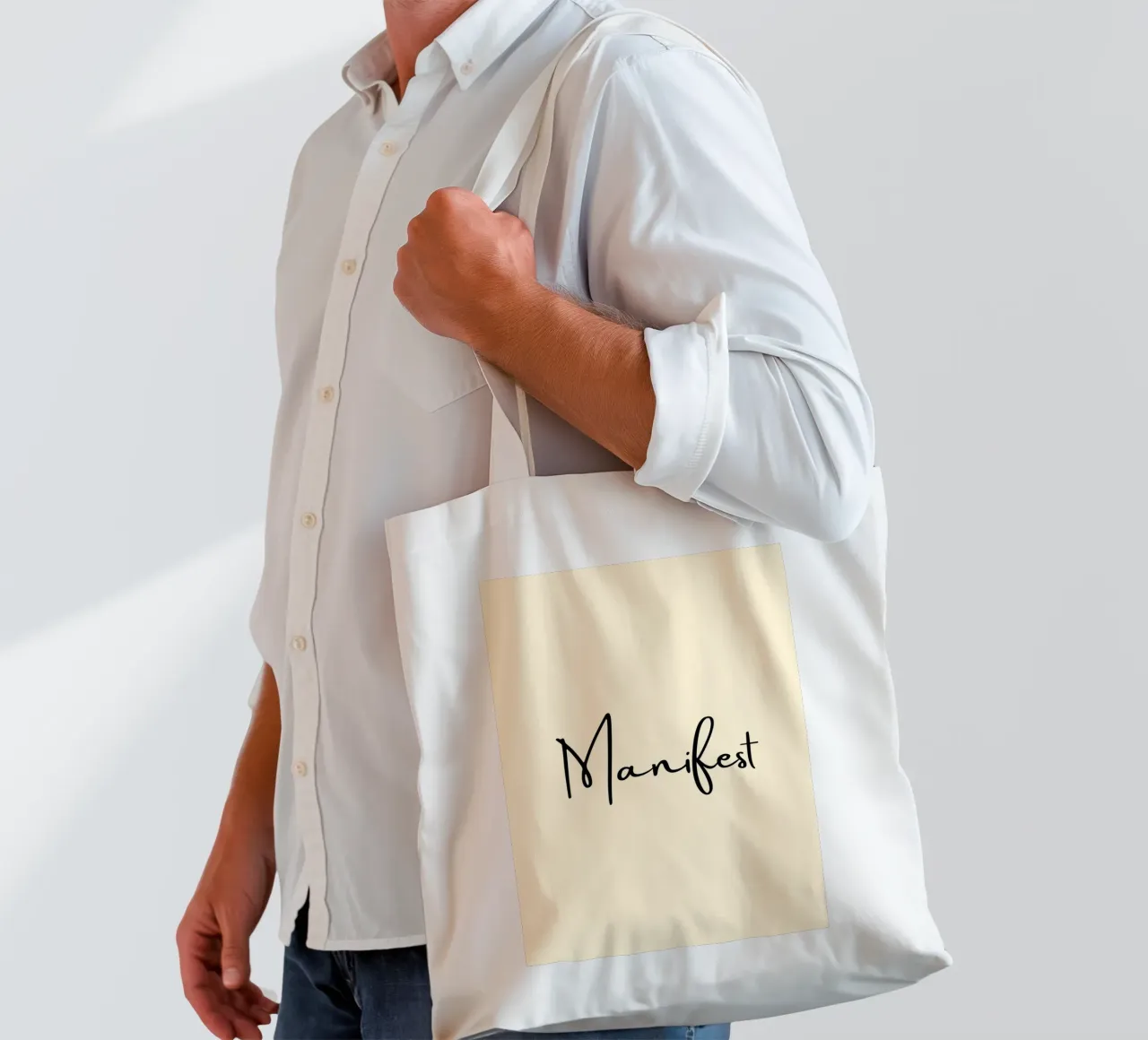 Manifest | Handwritten Typography Print borsa in juta da PrintCessStudio