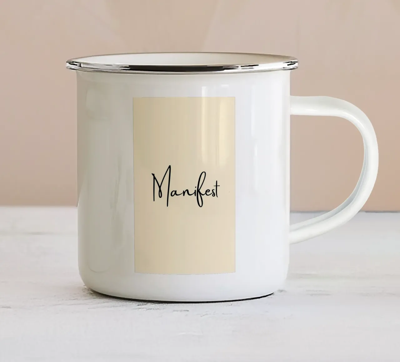 Manifest | Handwritten Typography Print Emaille Tasse von PrintCessStudio