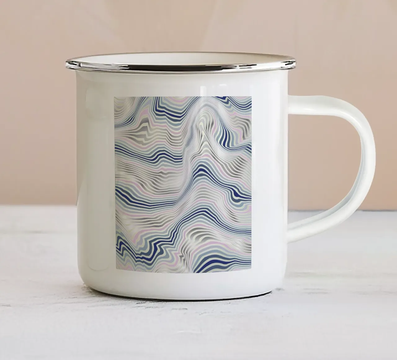 Cream tazza in smalto da Angelo Cerantola