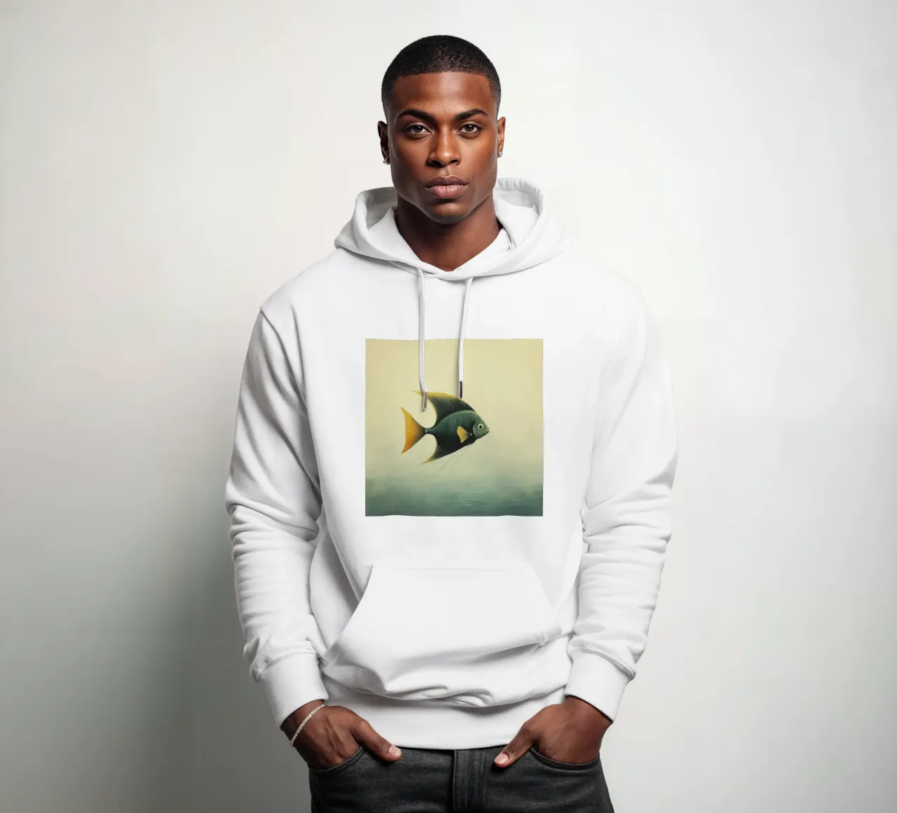 Pesce angelo minimo 4 felpa con cappuccio da Minimal Animal Art