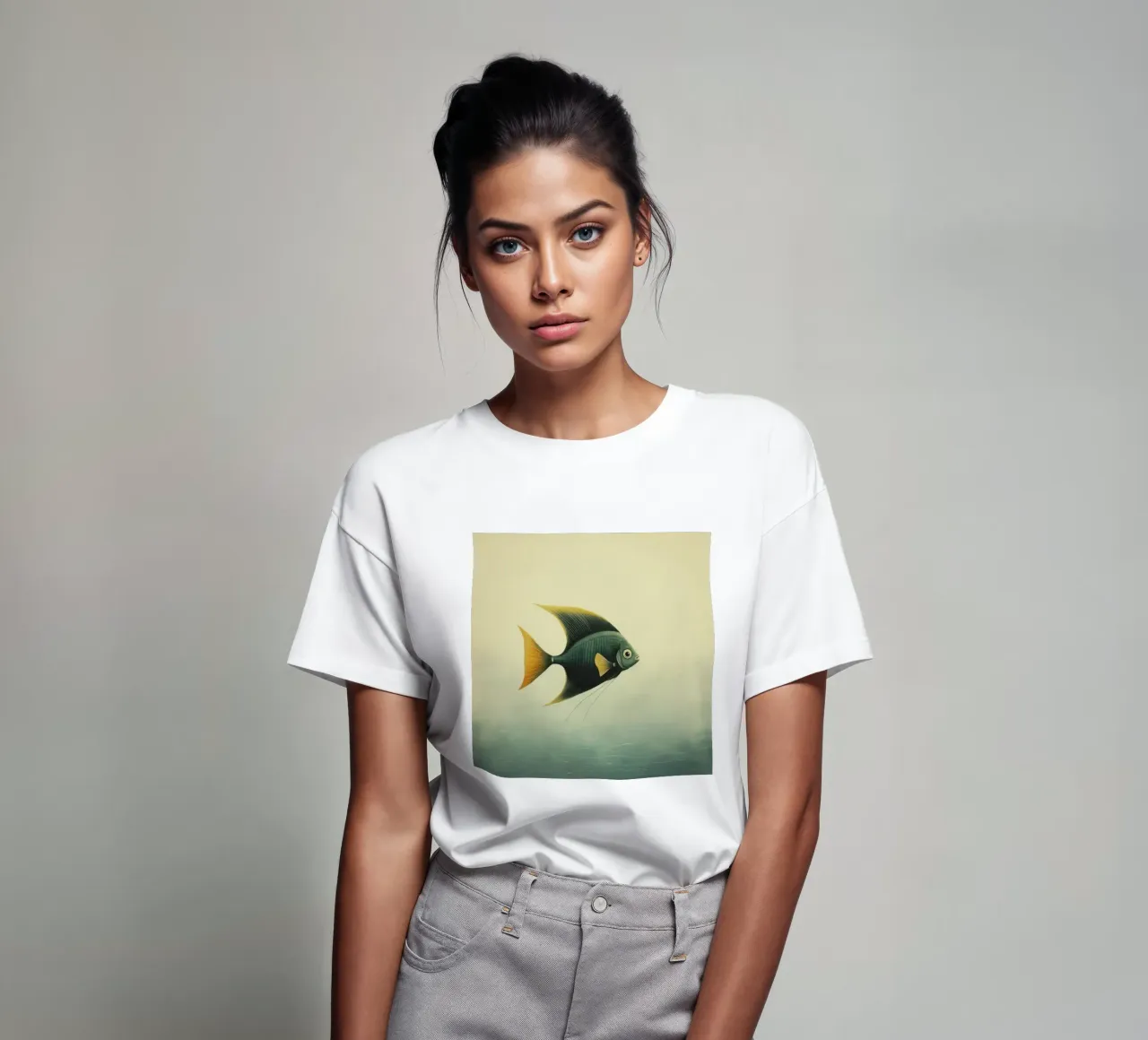 Pesce angelo minimo 4 t-shirt da Minimal Animal Art