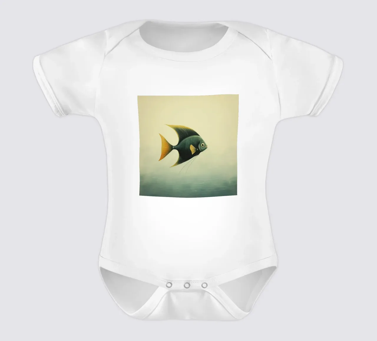 Minimal-Kaiserfisch 4 Kurzarm Babybody von Minimal Animal Art