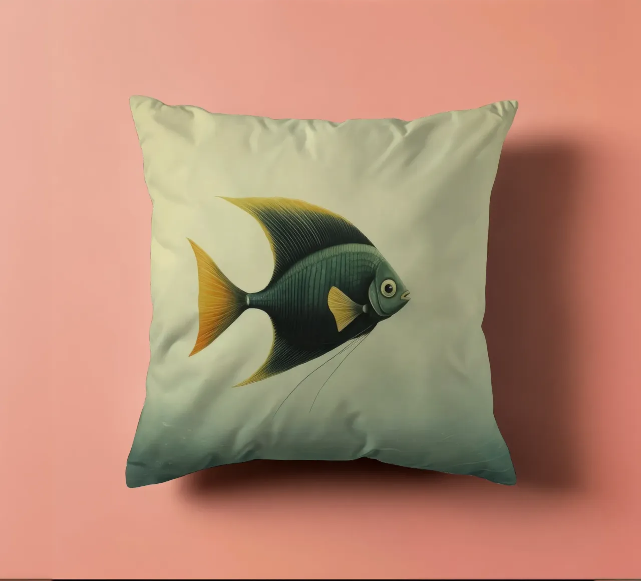 Pesce angelo minimo 4 cuscino da Minimal Animal Art