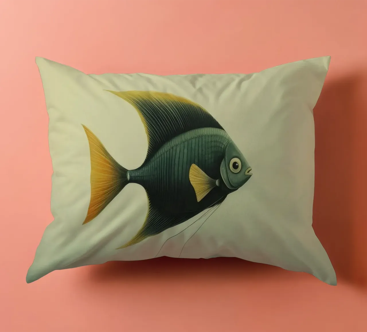 Pesce angelo minimo 4 cuscino da Minimal Animal Art