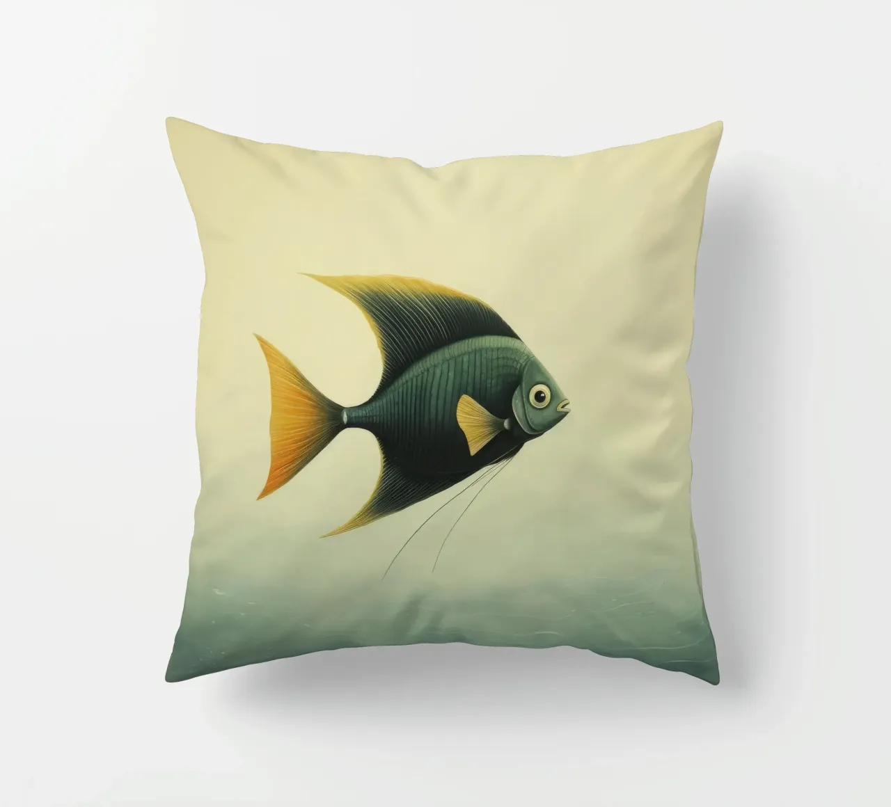 Pesce angelo minimo 4 cuscino da Minimal Animal Art