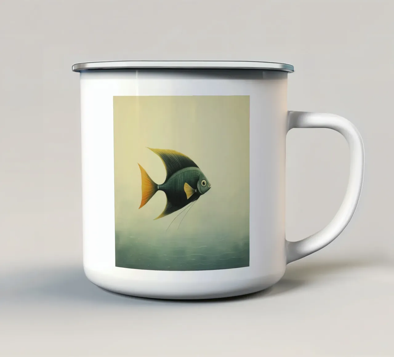 Pesce angelo minimo 4 tazza in smalto da Minimal Animal Art