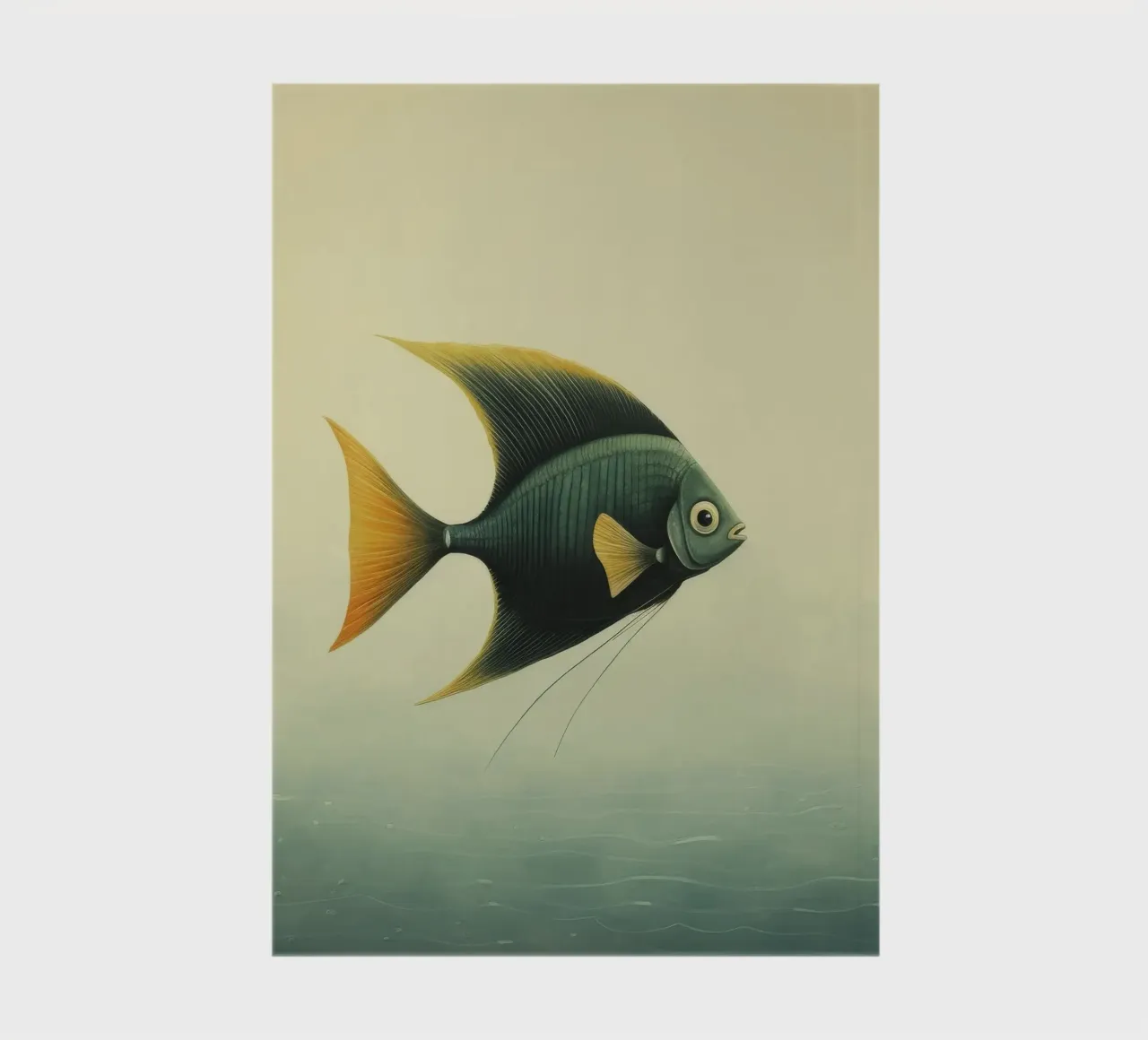 Minimal Angelfish 4 notebook by Minimal Animal Art
