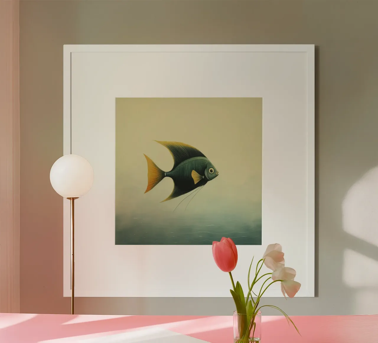 Pesce angelo minimo 4 carta hahnemühle da Minimal Animal Art