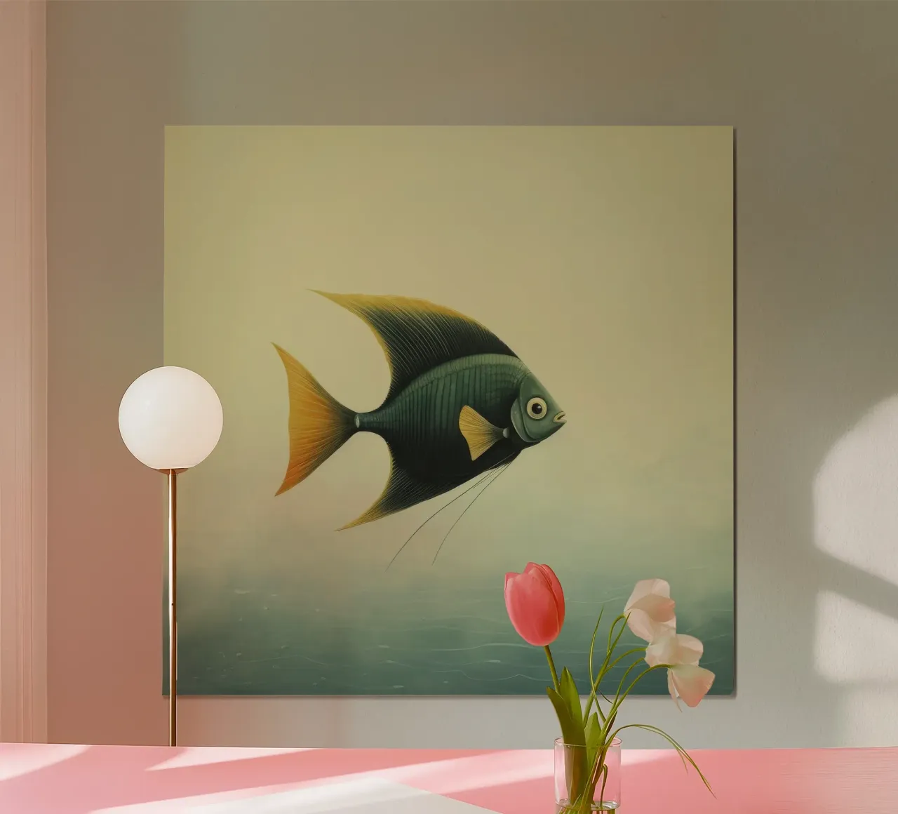 Minimal Angelfish poster da Minimal Animal Art