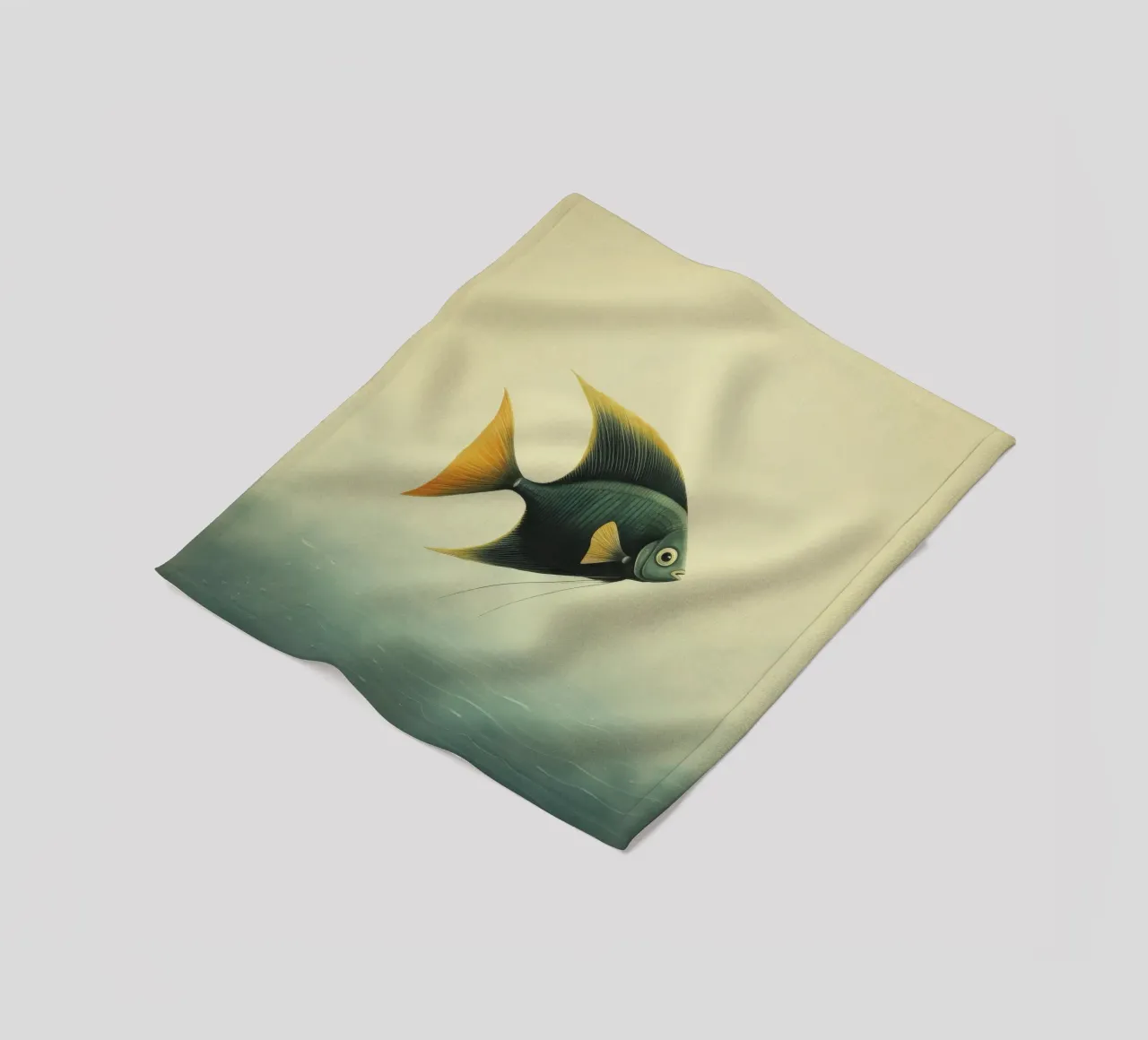 Pesce angelo minimo 4 coperta in pile da Minimal Animal Art
