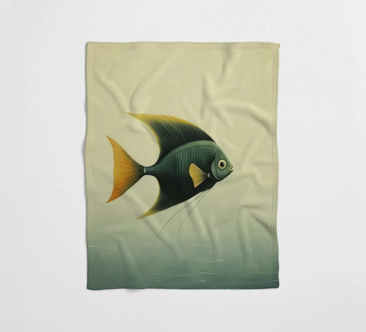 Pesce angelo minimo 4 coperta in pile da Minimal Animal Art