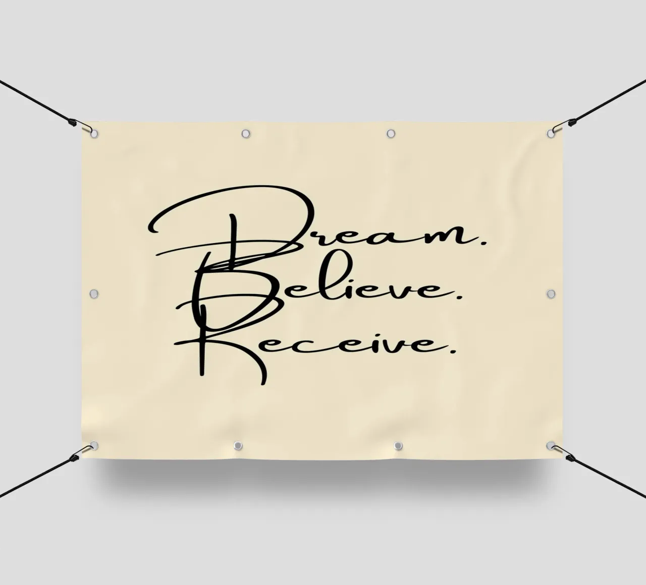 Dream, Believe, Receive | Handwritten Typography Print telo in pvc da PrintCessStudio