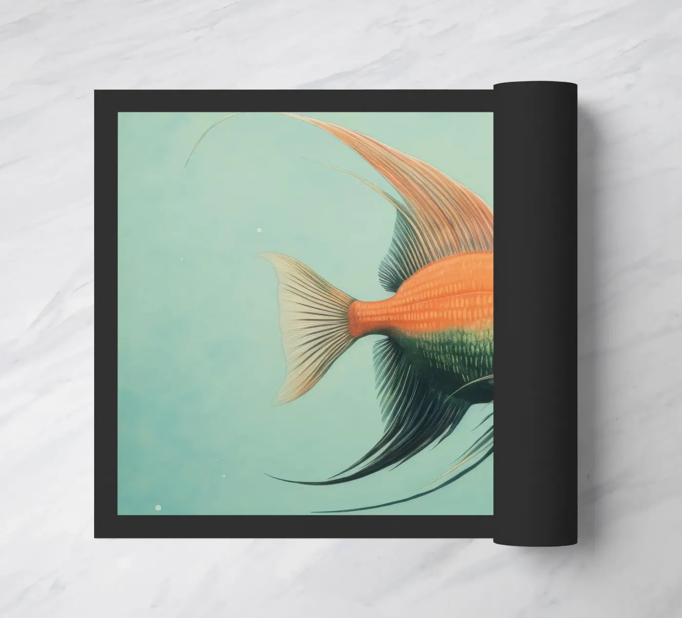 Minimal Angelfish doormat by Minimal Animal Art