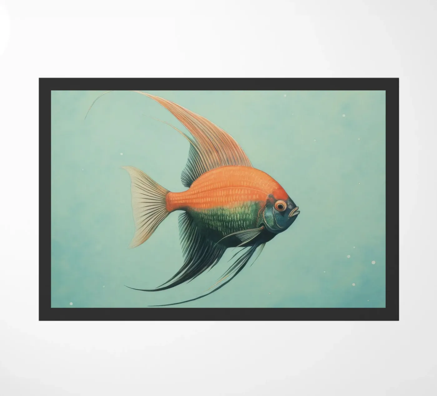 Minimal Angelfish doormat by Minimal Animal Art