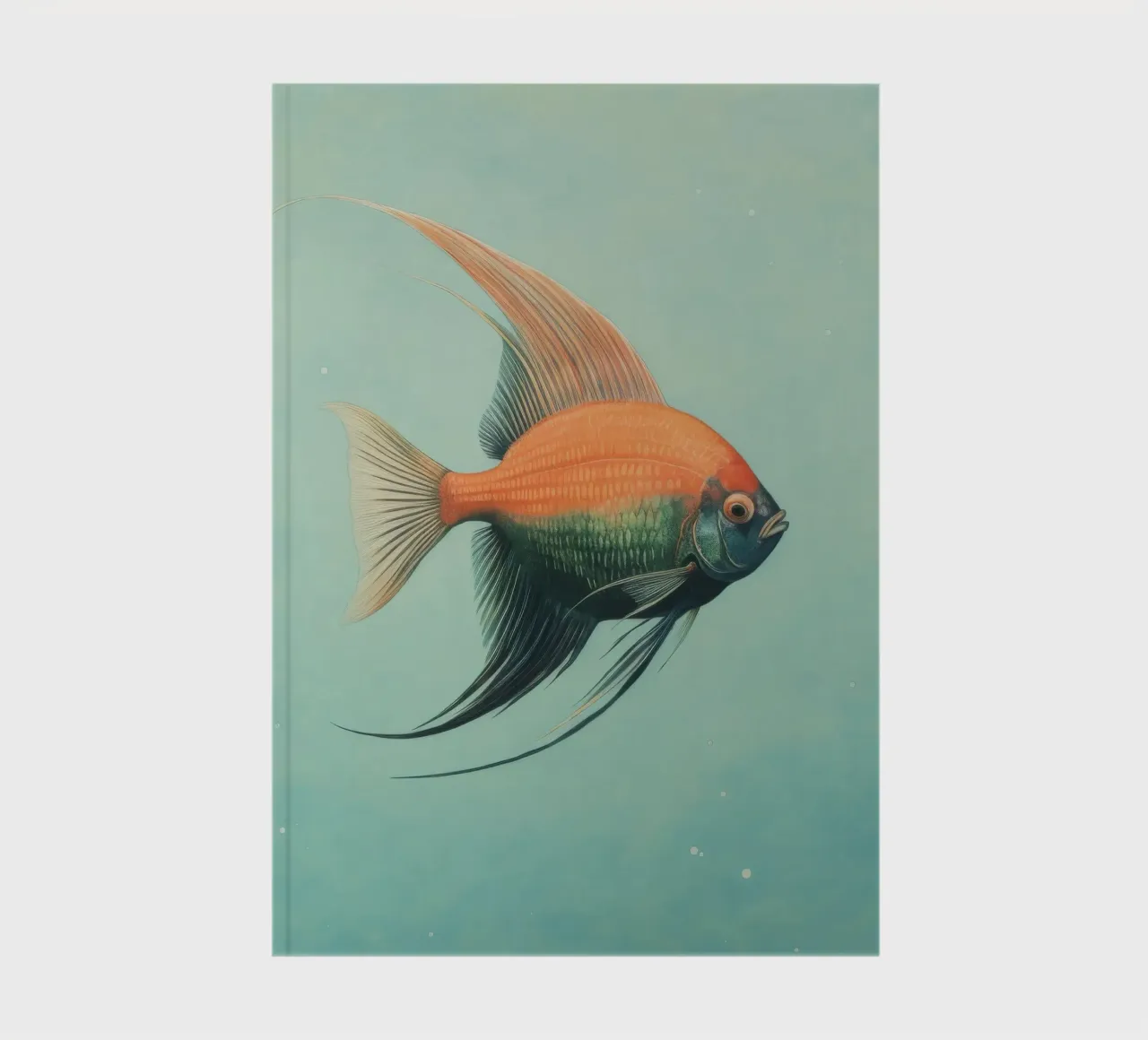 Minimal Angelfish 1 notebook by Minimal Animal Art