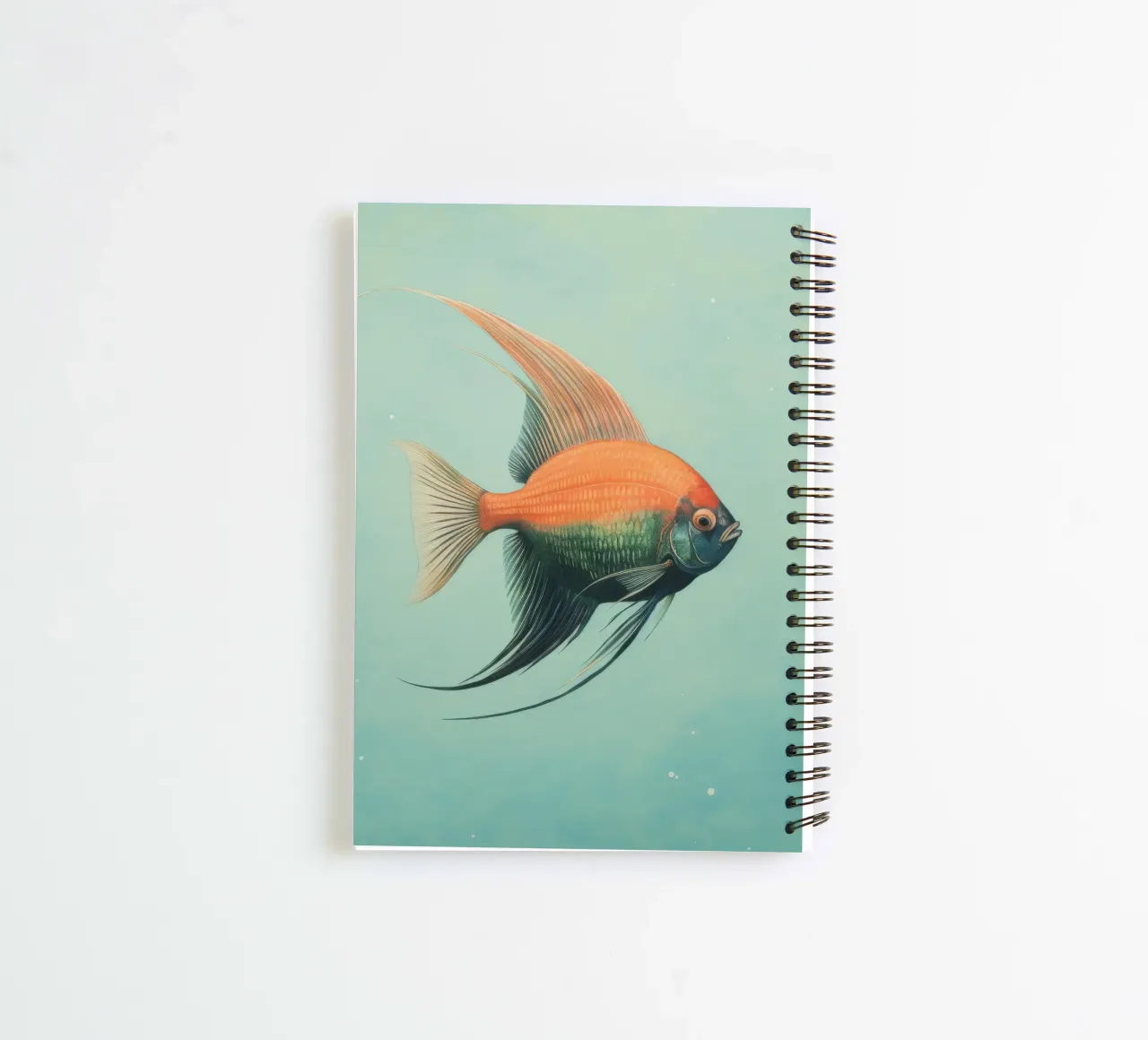 Minimal Angelfish 1 spiral notebook by Minimal Animal Art