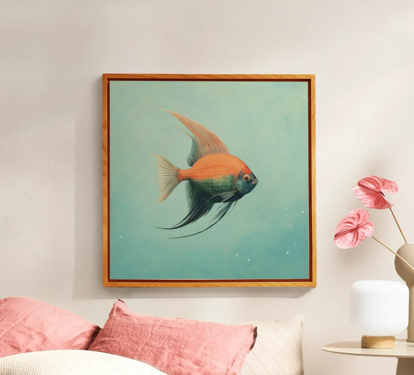 Minimal Angelfish acryl van Minimal Animal Art