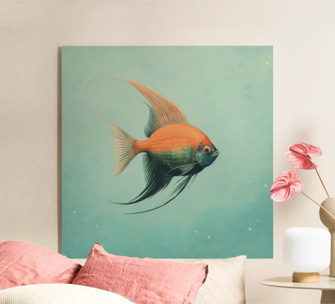 Minimal Angelfish acrylic glass by Minimal Animal Art