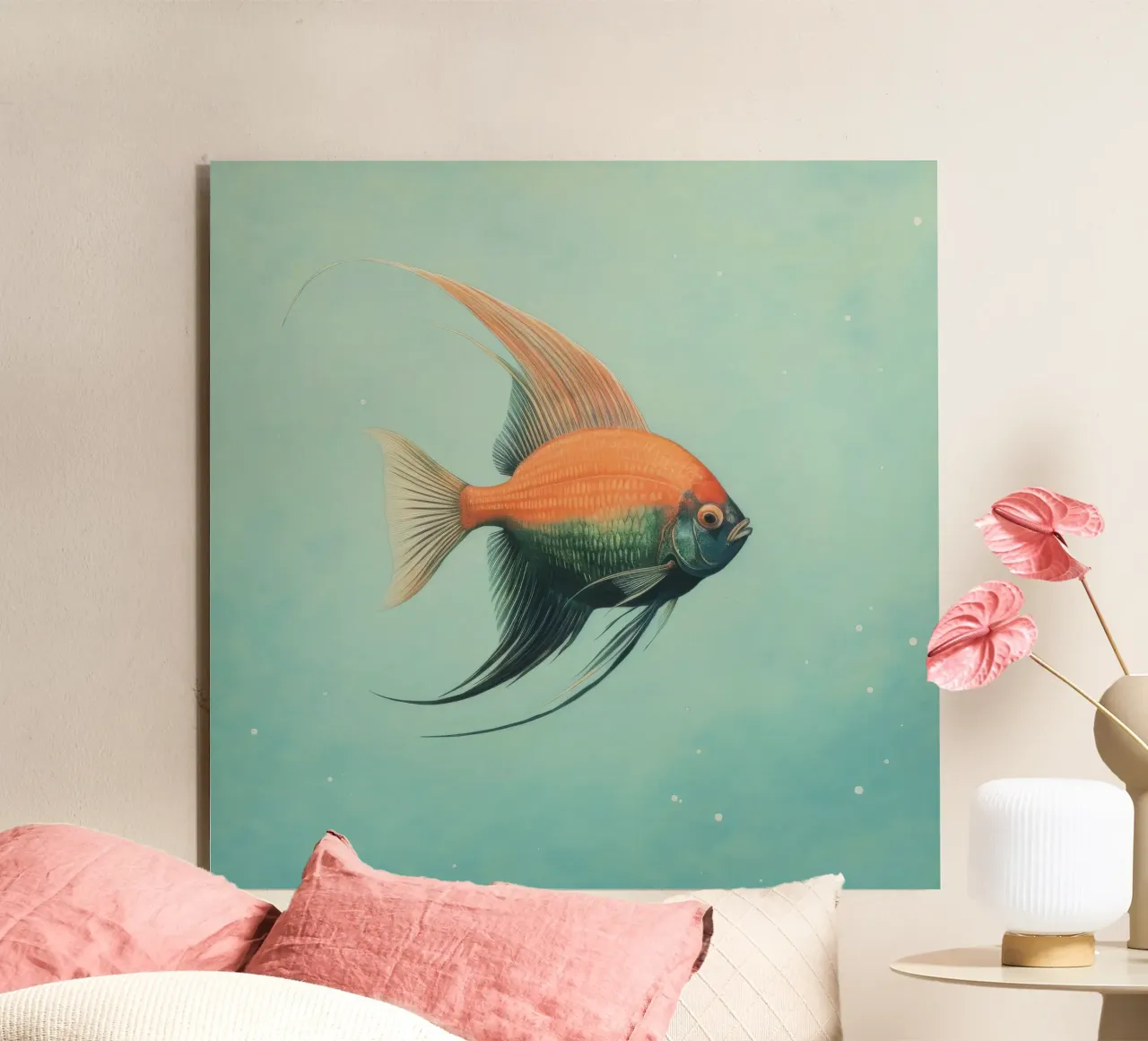 Pesce angelo minimo 1 alluminio dibond da Minimal Animal Art