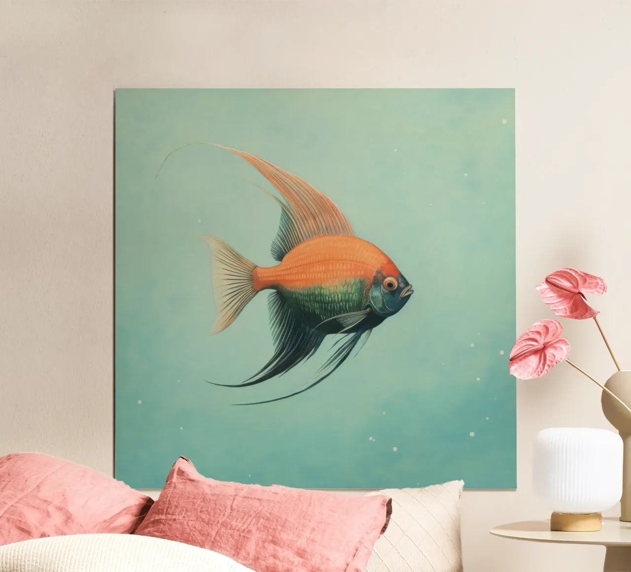 Minimo Angelfish poster da Minimal Animal Art