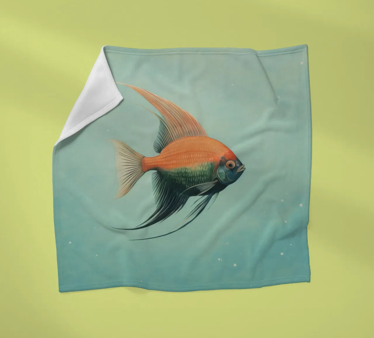 Pesce angelo minimo 1 coperta in pile da Minimal Animal Art