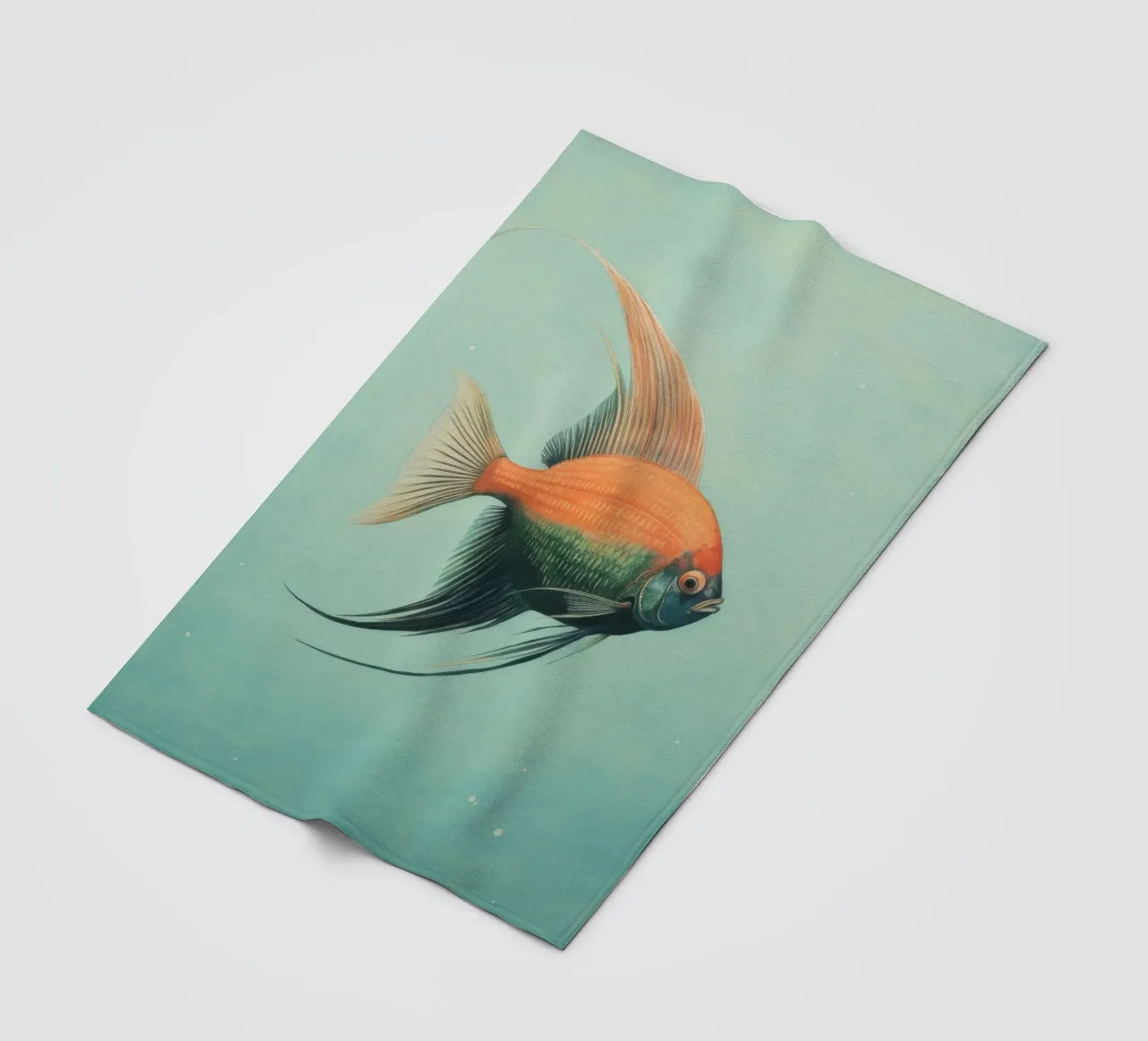 Pesce angelo minimo 1 coperta in pile da Minimal Animal Art