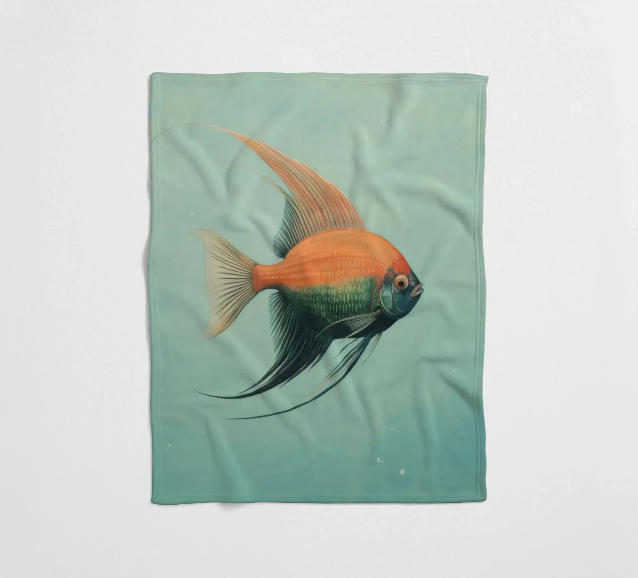 Pesce angelo minimo 1 coperta in pile da Minimal Animal Art