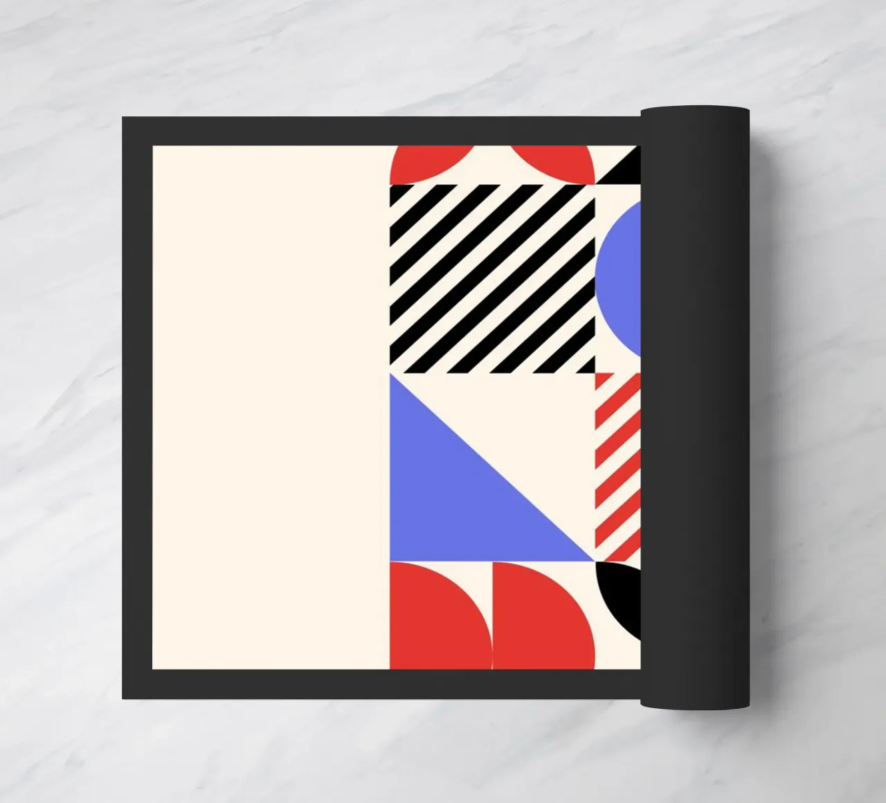 Bauhaus Shapes | Blue, Red & Black Abstract Art Print zerbino da PrintCessStudio