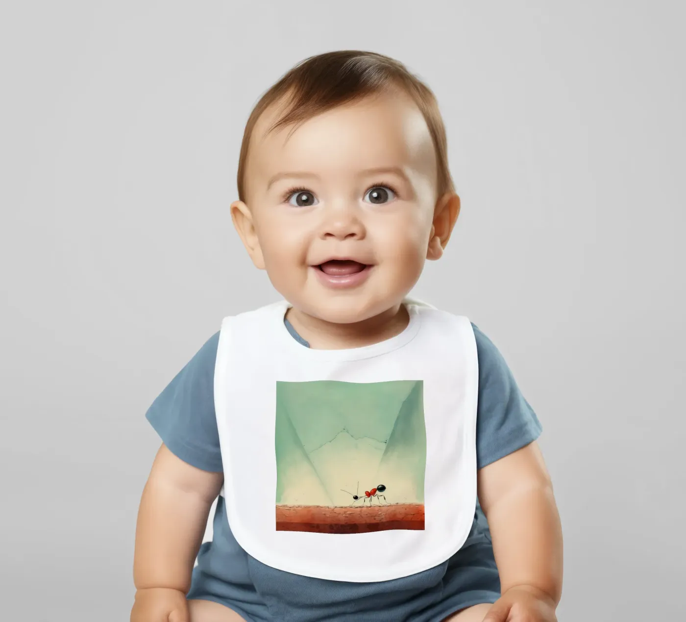 Minimaal Ant baby slabbetje van Minimal Animal Art