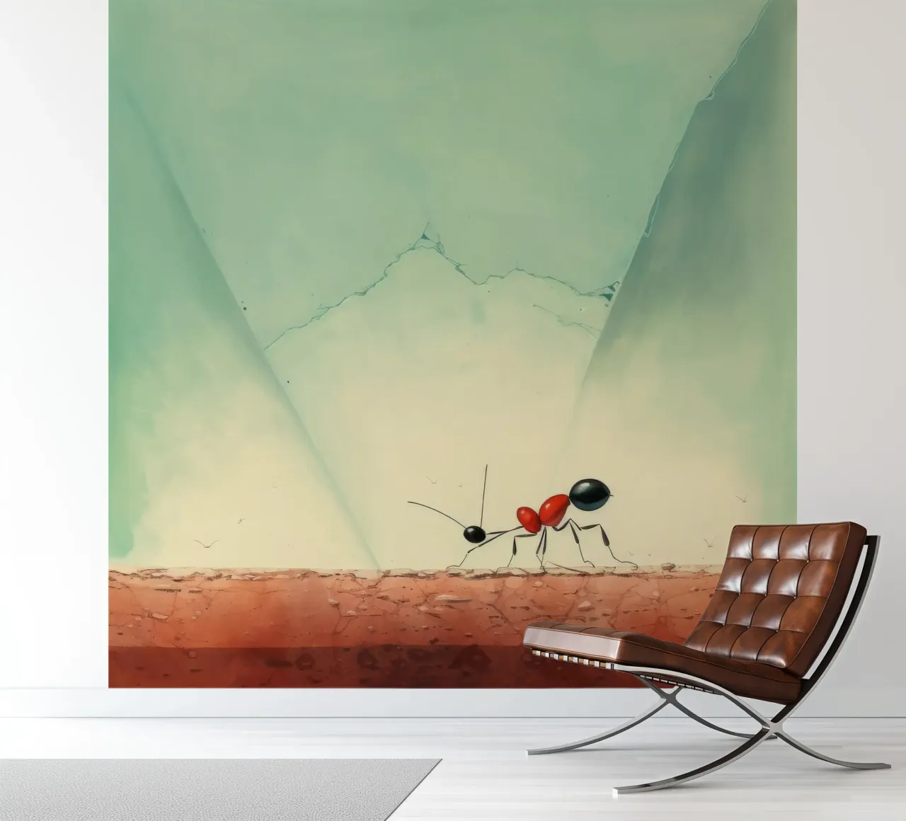 Minimum Ant fotobehang van Minimal Animal Art