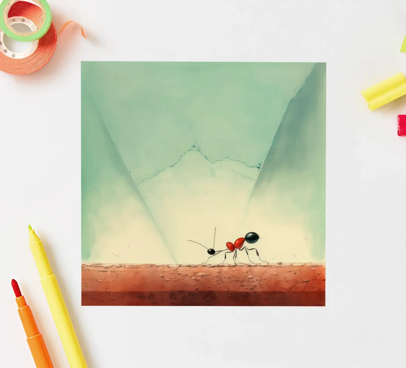 Minimum Ant Sticker von Minimal Animal Art