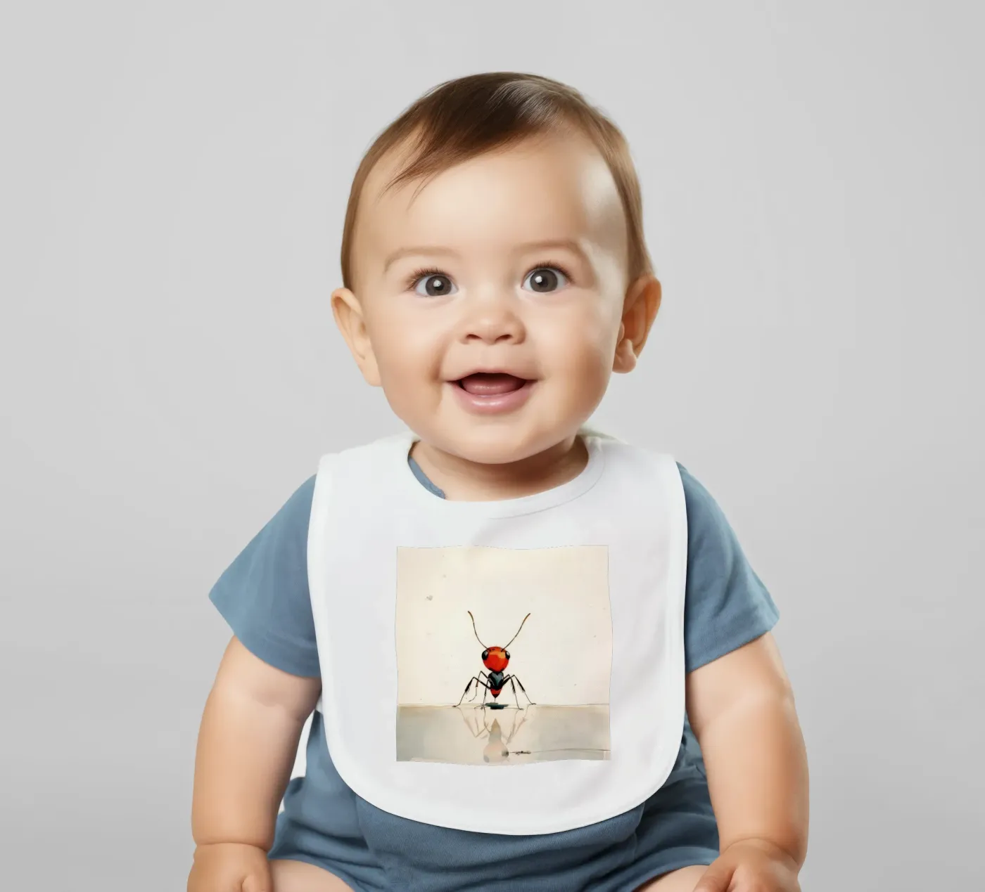 Minimaal Ant baby slabbetje van Minimal Animal Art